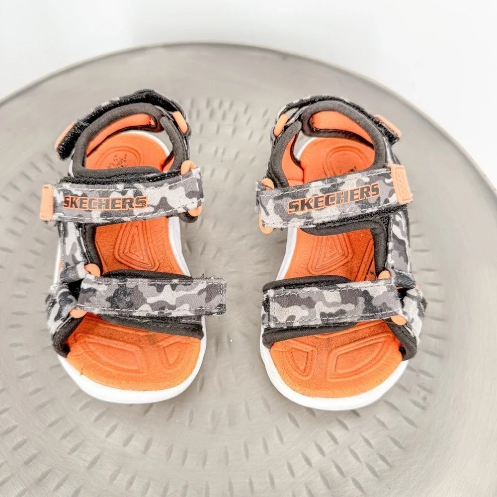Skechers Orange and Black Adventure Sandals